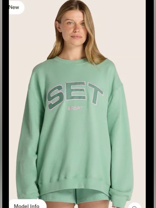 SET Active Sweaters - SET Active Mint Green Crewneck Sweatshirt